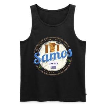 Samos Insel in Griechenland Vintage Souvenir - Männer Premium Bio Tank Top - Schwarz - Vorne - AI Model Male 178 light (178cm)