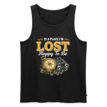Lost Happy To Be Compass Hike Binoculars - Men's Premium Organic Tank Top - black - Front - Michal (187cm)
