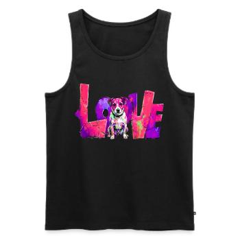 LOVE Gift for Jack Russell Owner Dog Fans - Men's Premium Organic Tank Top - black - Front - Michal (187cm)