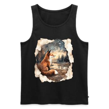 Fuchs Sterne - Männer Premium Bio Tank Top - Schwarz - Vorne - AI Model Male 178 light (178cm)
