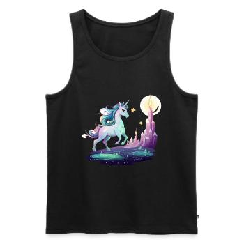 Moon Tower Unicorn Dream - Men's Premium Organic Tank Top - black - Front - AI Model Male 178 light (178cm)