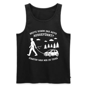 Heute Schon Das Auto Ausgeführt ? - Männer Premium Bio Tank Top - Schwarz - Vorne - Michal (187cm)