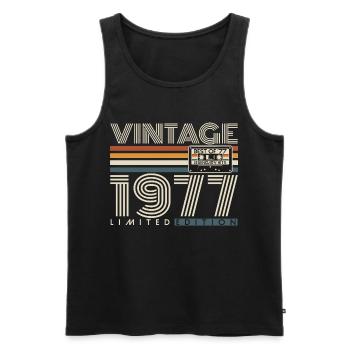 1977 Vintage Vintage Rétro Cadeau d’anniversaire - Débardeur bio Premium Homme - noir - Devant - Michal (187cm)