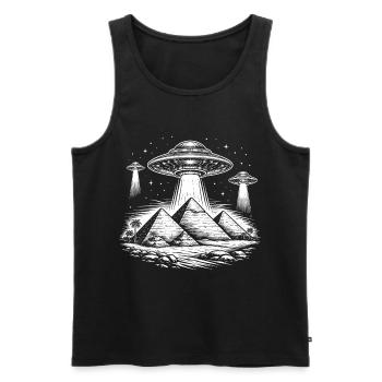 Pyramiden UFO Ägypten Mystery Ancient Aliens - Männer Premium Bio Tank Top - Schwarz - Vorne - AI Model Male 178 light (178cm)