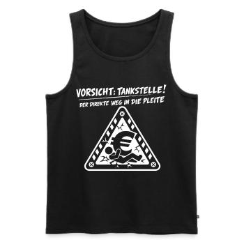 Vorsicht Tankstelle ! - Männer Premium Bio Tank Top - Schwarz - Vorne - Michal (187cm)