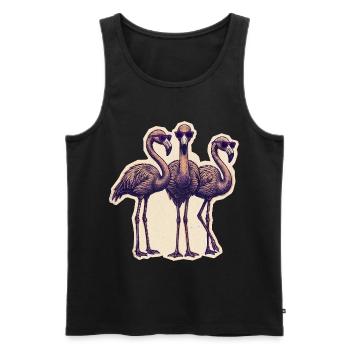 Flamingos Mit Sonnenbrille - Männer Premium Bio Tank Top - Schwarz - Vorne - Michal (187cm)