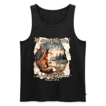 Christliches Zitat Bibelvers Fuchs - Männer Premium Bio Tank Top - Schwarz - Vorne - AI Model Male 178 light (178cm)