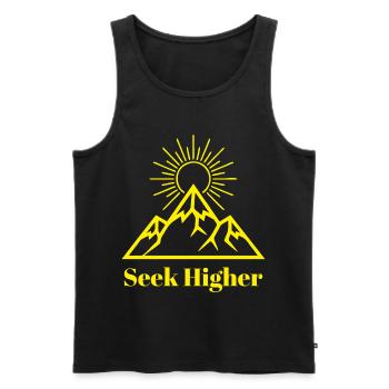 Seek Higher Summit Glow - Men's Premium Organic Tank Top - black - Front - AI Model Male 178 light (178cm)