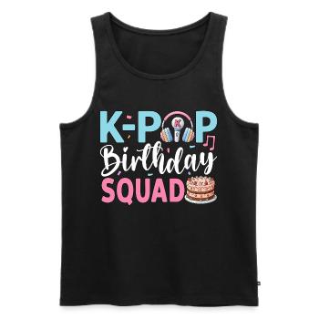 K-Pop Birthday Squad - Men's Premium Organic Tank Top - black - Front - AI Model Male 178 light (178cm)