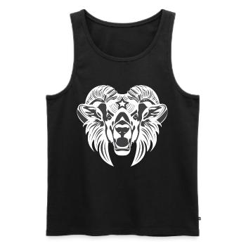 Animal Head – Mythical Animal, Animal, Lion, Goat, Ram, Buck - Men's Premium Organic Tank Top - black - Front - AI Model Male 178 light (178cm)