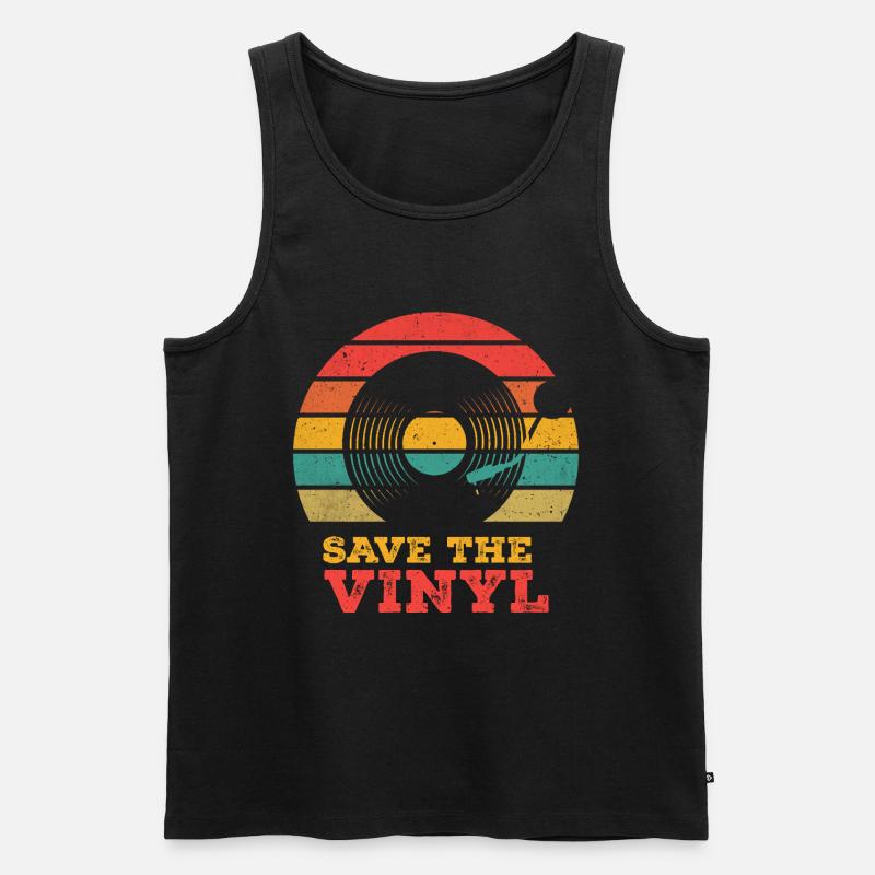 Save the Vinyl - Männer Premium Bio Tank Top - Schwarz