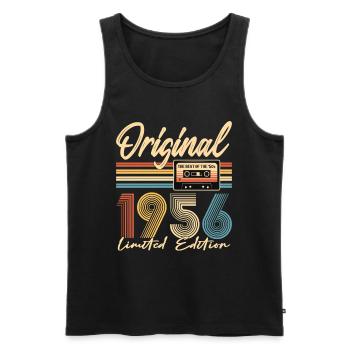 70th birthday, 70 years, original 1956 - Men's Premium Organic Tank Top - black - Front - Michal (187cm)