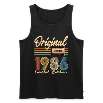 40th birthday, 40 years, original 1986 - Men's Premium Organic Tank Top - black - Front - Michal (187cm)