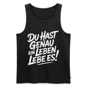 Nur ein Leben – Lebe es - Männer Premium Bio Tank Top - Schwarz - Vorne - AI Model Male 178 light (178cm)