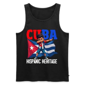Cuba Pride & Home - Design du drapeau de Cuba - Débardeur bio Premium Homme - noir - Devant - AI Model Male 178 light (178cm)