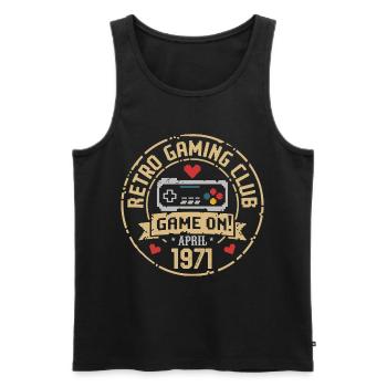 April 1971 Anniversary April 1971 Retro - Men's Premium Organic Tank Top - black - Front - AI Model Male 178 light (178cm)