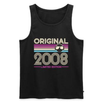 Original 2008 Édition Limitée Retro - Débardeur bio Premium Homme - noir - Devant - AI Model Male 178 light (178cm)