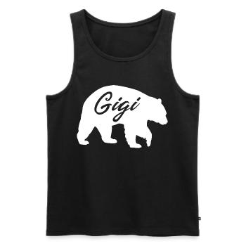 Chemise cadeau de grand-mère Gigi Bear - Débardeur bio Premium Homme - noir - Devant - AI Model Male 178 light (178cm)