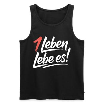 Achtsam leben - Männer Premium Bio Tank Top - Schwarz - Vorne - AI Model Male 178 light (178cm)