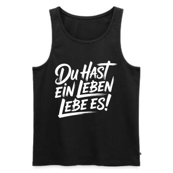 Du hast nur ein Leben – Lebe es - Männer Premium Bio Tank Top - Schwarz - Vorne - AI Model Male 178 light (178cm)