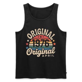 Avril 1976 Vintage Rétro Cadeau Anniversaire Avril - Débardeur bio Premium Homme - noir - Devant - Michal (187cm)