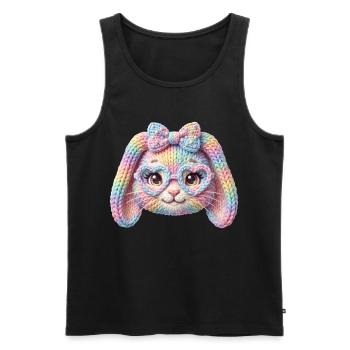 Hase Herzbrille Häschen Pastell Regenbogen Ostern - Männer Premium Bio Tank Top - Schwarz - Vorne - AI Model Male 178 light (178cm)