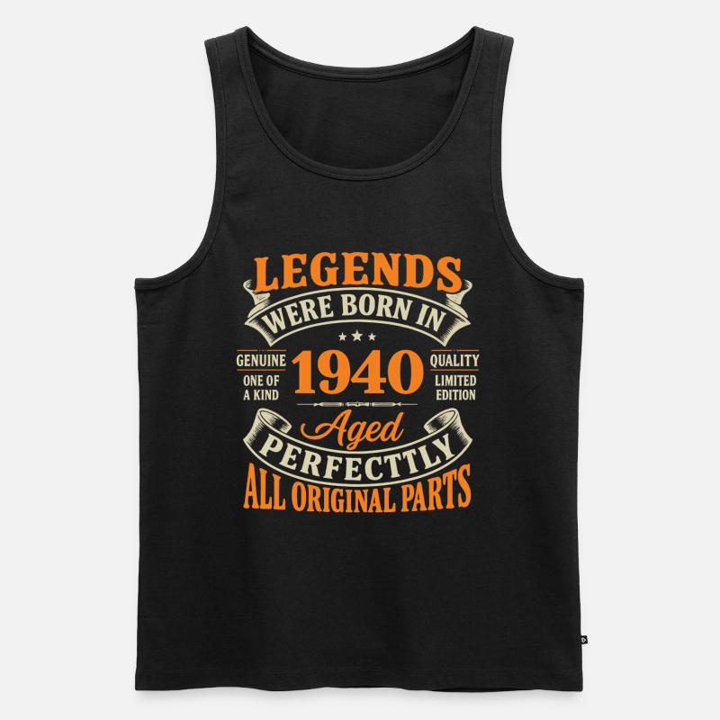 Legends 1940 Perfekt gealtert - Männer Premium Bio Tank Top - Schwarz