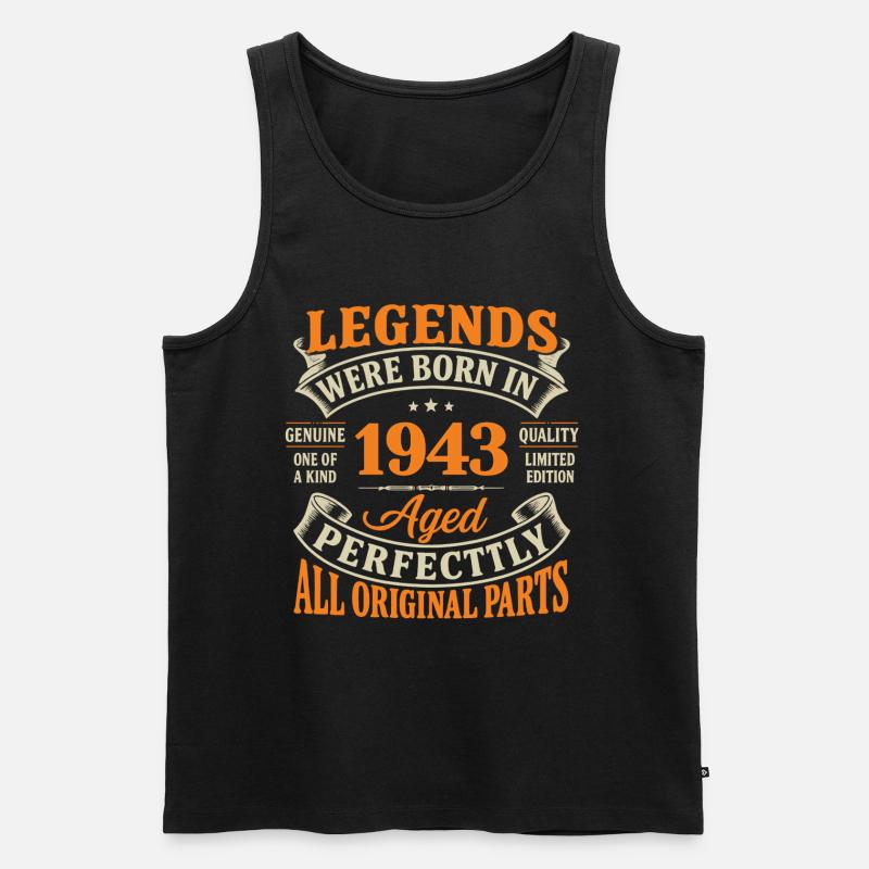 Legenden geboren 1943 – Perfektes Alter - Männer Premium Bio Tank Top - Schwarz