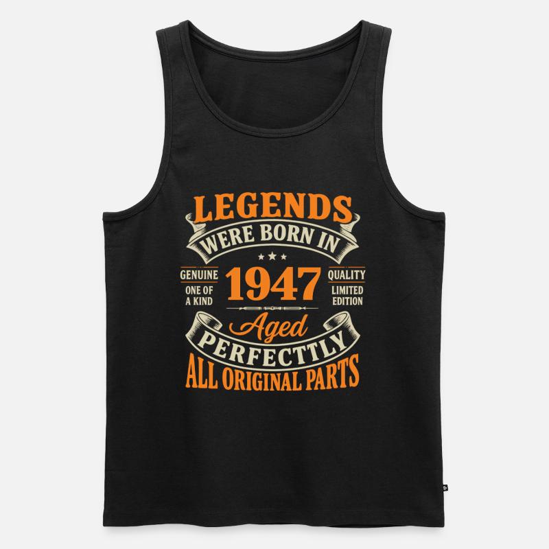 Legends 1947, perfekt gealtert - Männer Premium Bio Tank Top - Schwarz