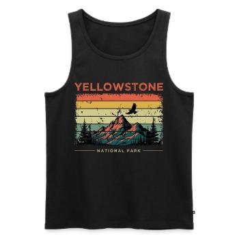 Yellowstone Nationalpark Retro - Männer Premium Bio Tank Top - Schwarz - Vorne - Michal (187cm)