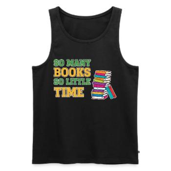 Bücherwurm Lesen Buch - Männer Premium Bio Tank Top - Schwarz - Vorne - AI Model Male 178 light (178cm)