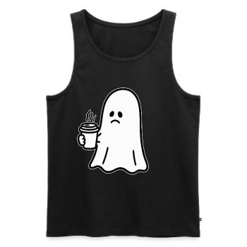 Geist Kaffee Halloween Süßes oder Saures - Männer Premium Bio Tank Top - Schwarz - Vorne - AI Model Male 178 light (178cm)