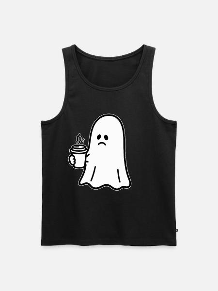 Geist Kaffee Halloween Süßes oder Saures - Männer Premium Bio Tank Top - Schwarz