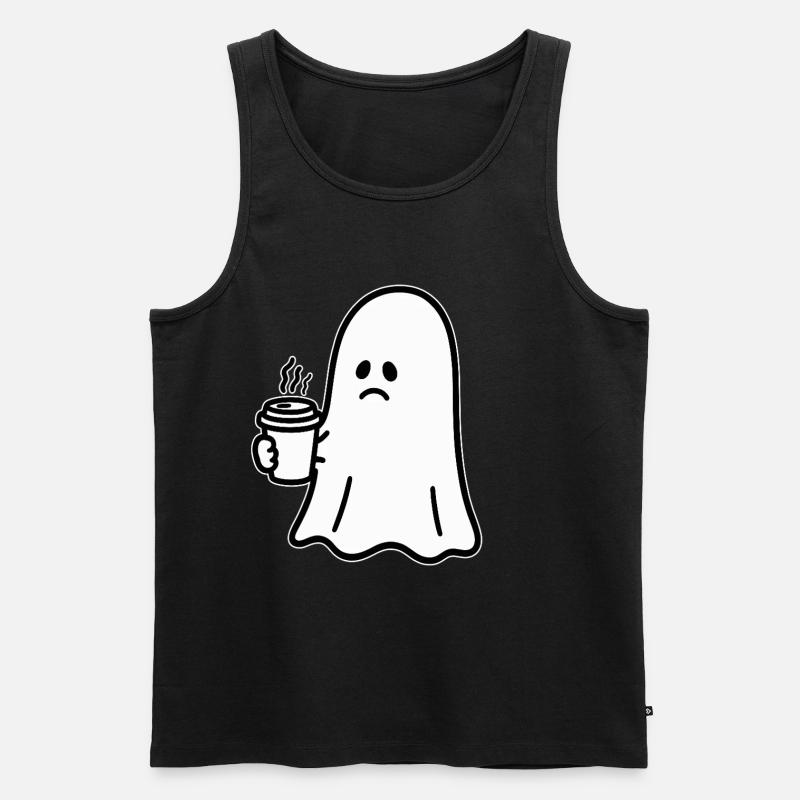 Geist Kaffee Halloween Süßes oder Saures - Männer Premium Bio Tank Top - Schwarz
