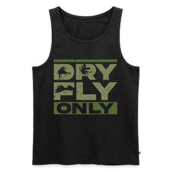 Fliegenfischen Fliegenangler Dry Fly Only - Männer Premium Bio Tank Top - Schwarz - Vorne - AI Model Male 178 light (178cm)