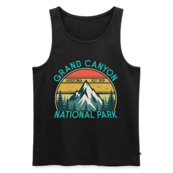 Grand Canyon, Arizona Erster Nationalpark 1919 - Männer Premium Bio Tank Top - Schwarz - Vorne - AI Model Male 178 light (178cm)