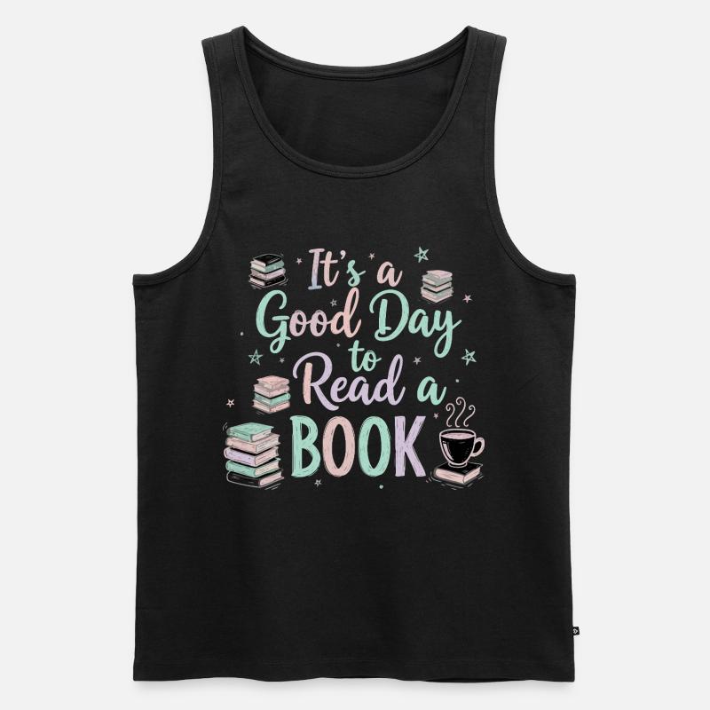Good Day Read Book - Männer Premium Bio Tank Top - Schwarz