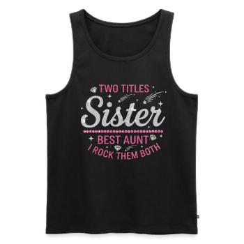 Sister Best Aunt Rock - Männer Premium Bio Tank Top - Schwarz - Vorne - AI Model Male 178 light (178cm)