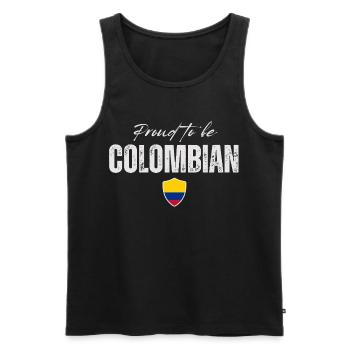 Proud to be Colombian, made in Colombia - Men's Premium Organic Tank Top - black - Front - Michal (187cm)