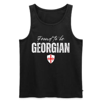 Stolz, Georgier zu sein, hergestellt in Georgia - Männer Premium Bio Tank Top - Schwarz - Vorne - Michal (187cm)