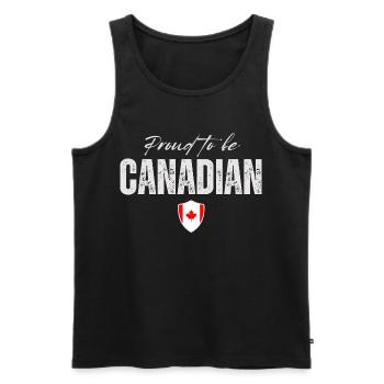 Proud to be Canadian, made in Canada - Men's Premium Organic Tank Top - black - Front - Michal (187cm)