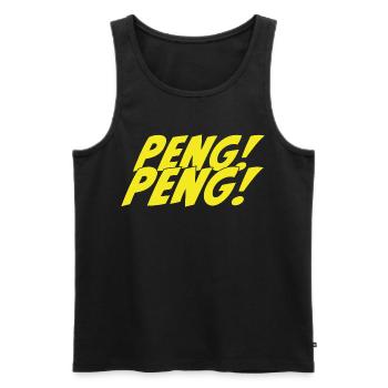 Peng Peng Vintage Comic Stil - Männer Premium Bio Tank Top - Schwarz - Vorne - AI Model Male 178 light (178cm)