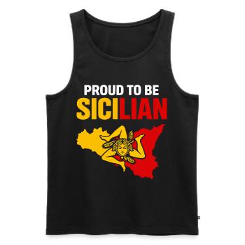 Stolz Sicilianer – Sizilien Farbblock - Männer Premium Bio Tank Top - Schwarz - Vorne - AI Model Male 178 light (178cm)