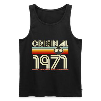 Original 1971 Edition Retro - Men's Premium Organic Tank Top - black - Front - AI Model Male 178 light (178cm)