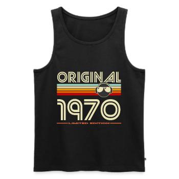 Original 1970 Retro Limited Edition - Men's Premium Organic Tank Top - black - Front - AI Model Male 178 light (178cm)