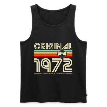 Original 1972 Retro Casque Vintage - Débardeur bio Premium Homme - noir - Devant - AI Model Male 178 light (178cm)