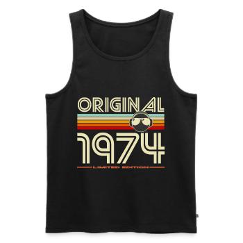 Original 1974 Retro Edition - Men's Premium Organic Tank Top - black - Front - AI Model Male 178 light (178cm)