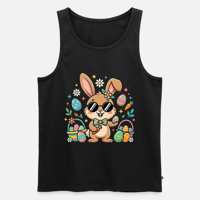 Happy Easter Cool Bunny - Men's Premium Organic Tank Top - black