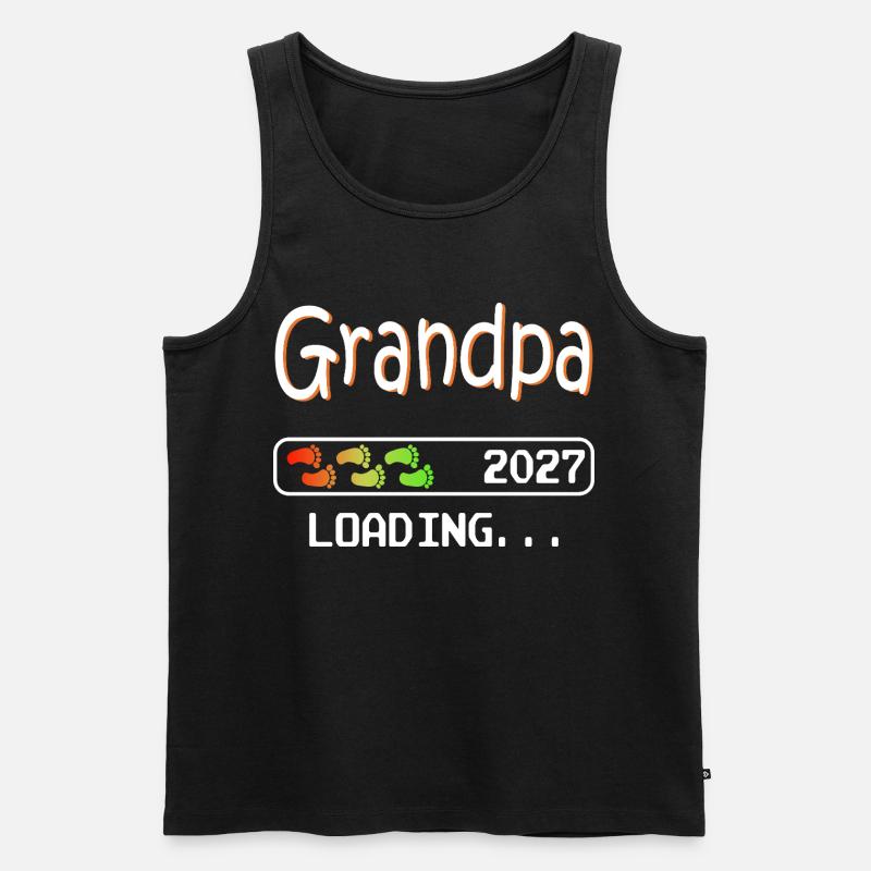 Werdender Opa 2027 loading zukünftiger Großvater - Männer Premium Bio Tank Top - Schwarz