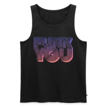 Funk You Vintage - Männer Premium Bio Tank Top - Schwarz - Vorne - AI Model Male 178 light (178cm)